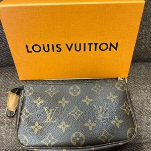 Louis Vuitton Brown and Tan Monogram Pouch